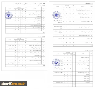 چارت دروس رشته الکتروتکنیک